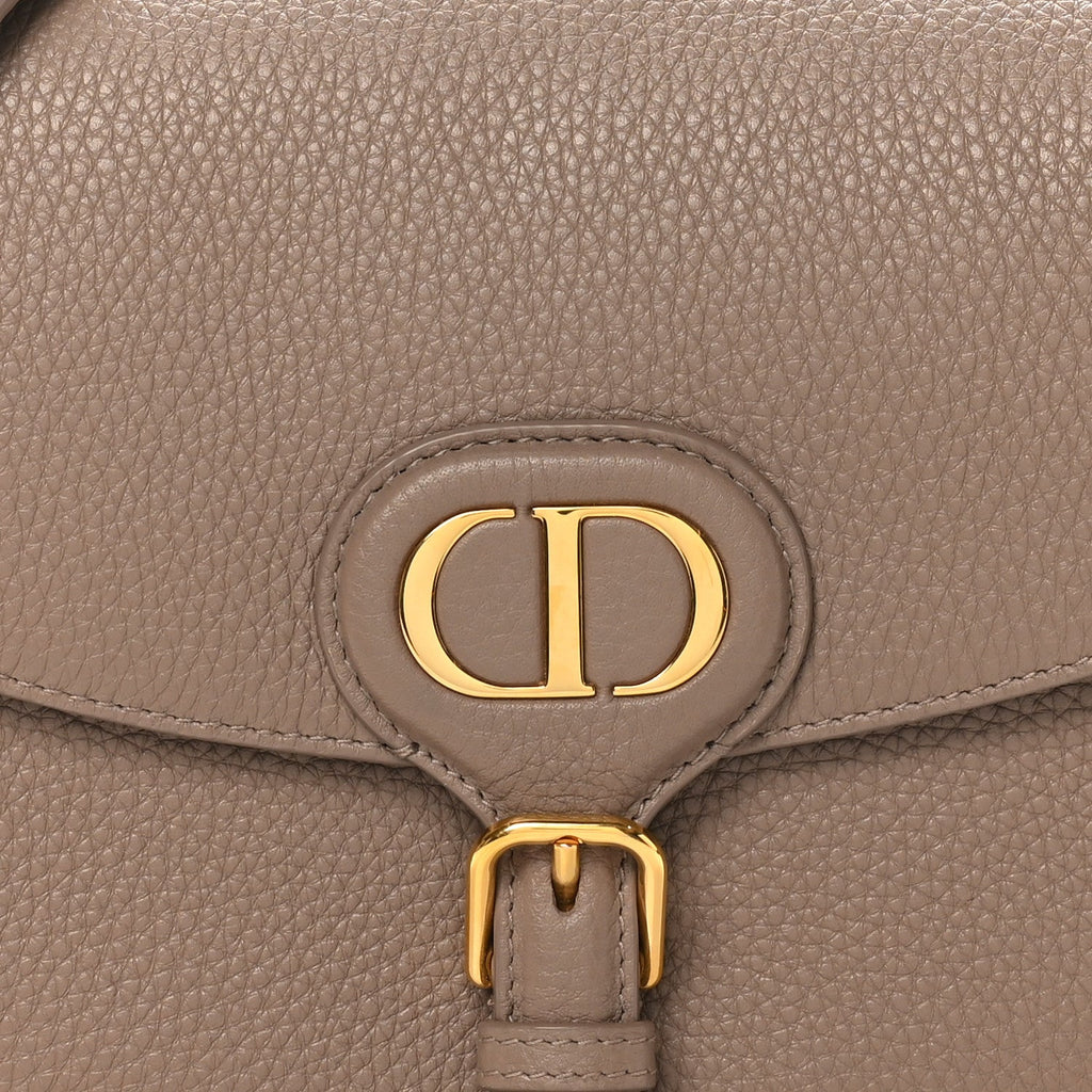 Christian Dior Grained Calfskin Medium Bobby Flap Warm Taupe