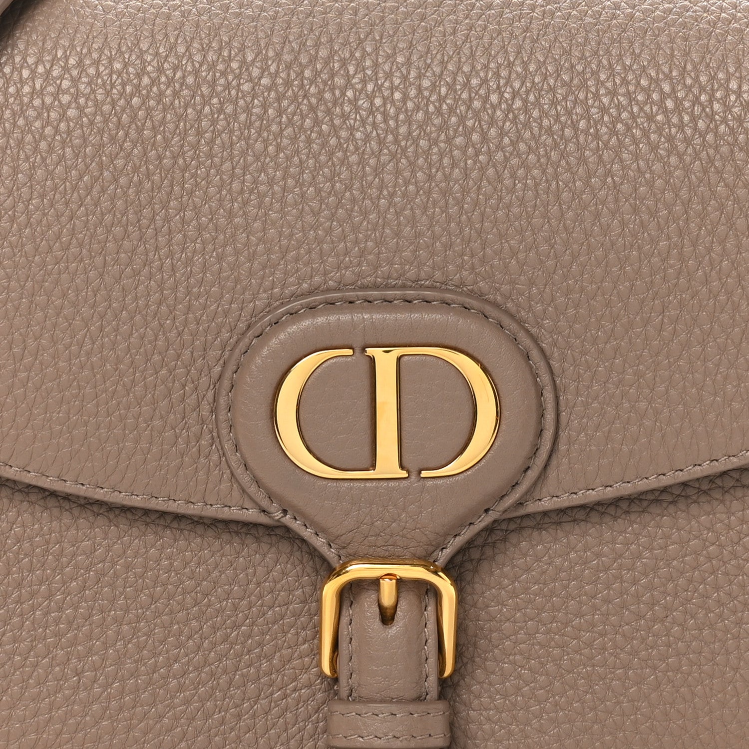 Christian Dior Grained Calfskin Medium Bobby Flap Warm Taupe