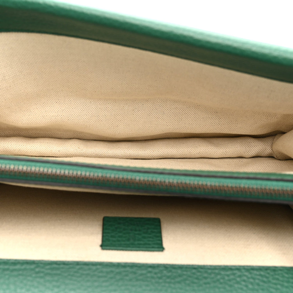 Gucci Dollar Calfskin Crystal Small Dionysus Shoulder Bag Emerald
