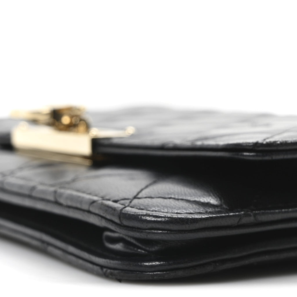 Chanel Lambskin Quilted Golden Class Wallet on Chain WOC Black