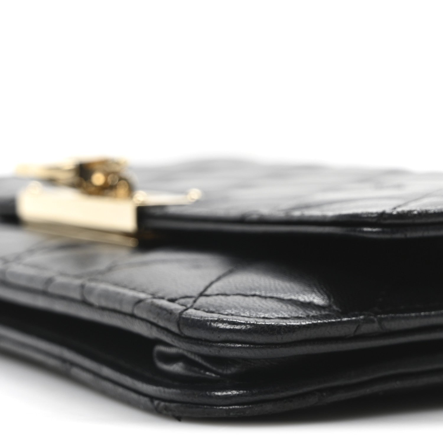 Chanel Lambskin Quilted Golden Class Wallet on Chain WOC Black