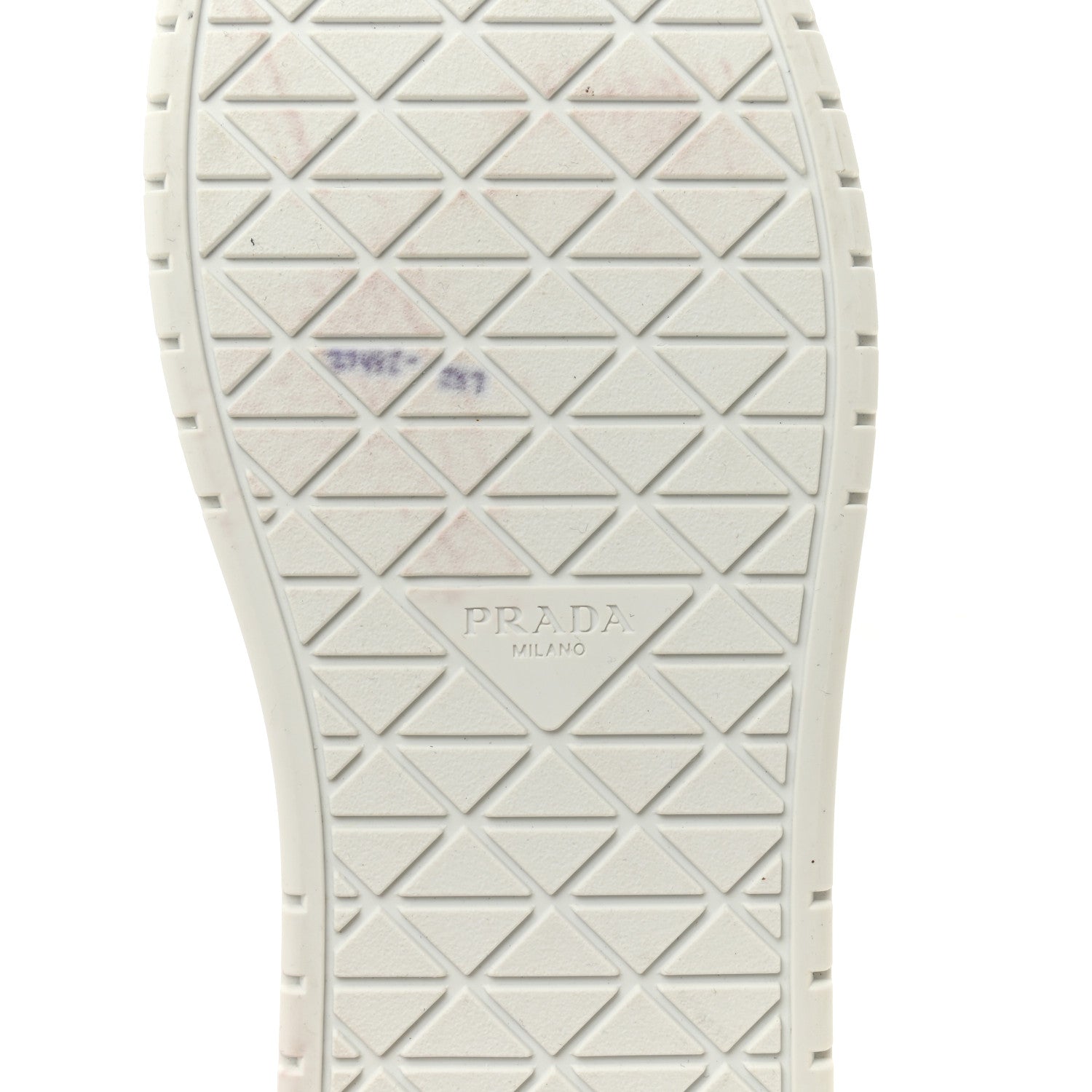 Prada Vitello Rois Triangle Womens Downtown Platform Low Top Sneakers 37 White