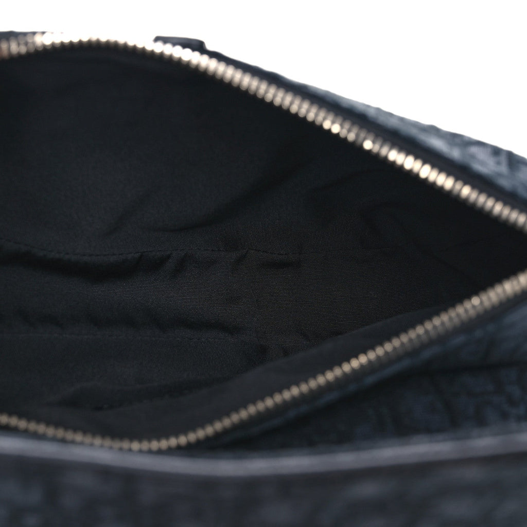 Christian Dior Oblique Mens Saddle Bag Black Blue