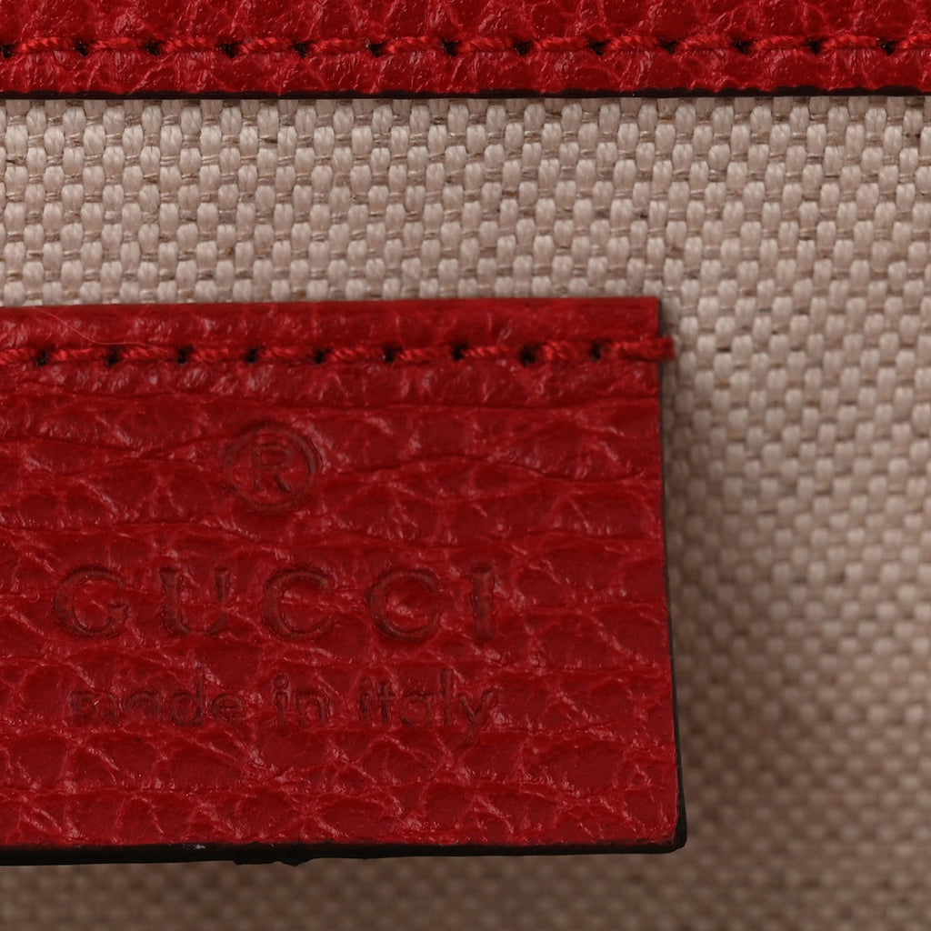Gucci Dollar Calfskin Swarovski Crystal Small Dionysus Shoulder Bag Hibiscus Red