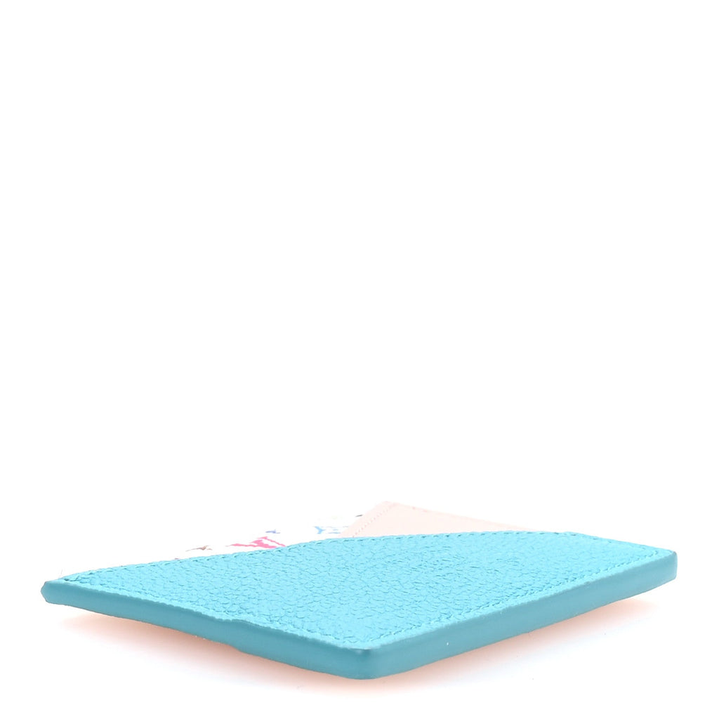 Louis Vuitton LV X TM Monogram Multicolor Criss-Cross Card Holder Kabira Blue Rose