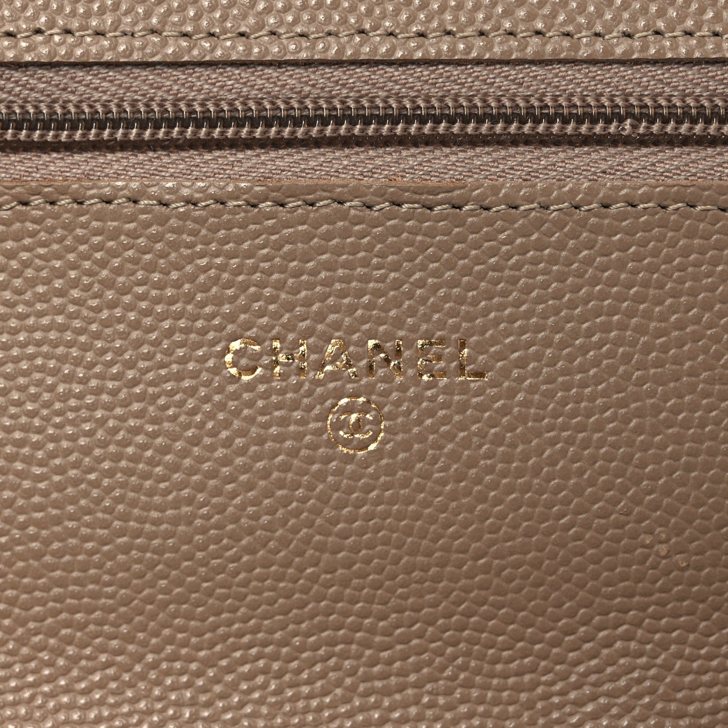 Chanel Caviar Quilted Wallet on Chain WOC Dark Beige