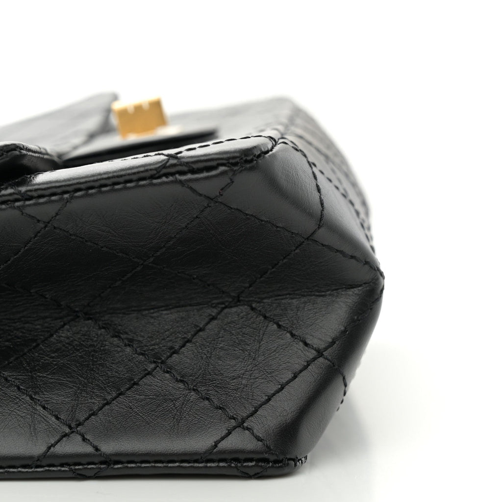 Chanel Aged Calfskin Quilted 2.55 Reissue Mini Flap Black