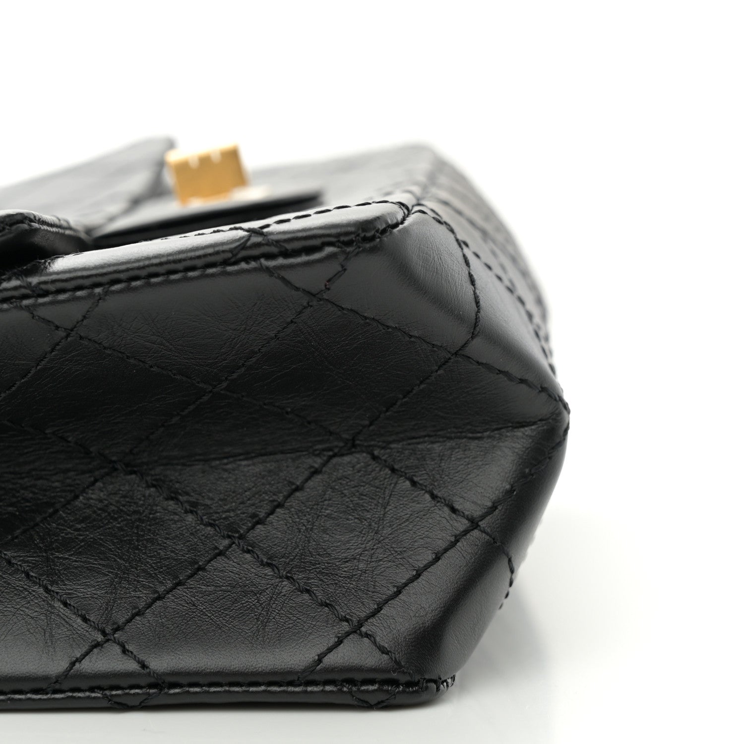 Chanel Aged Calfskin Quilted 2.55 Reissue Mini Flap Black