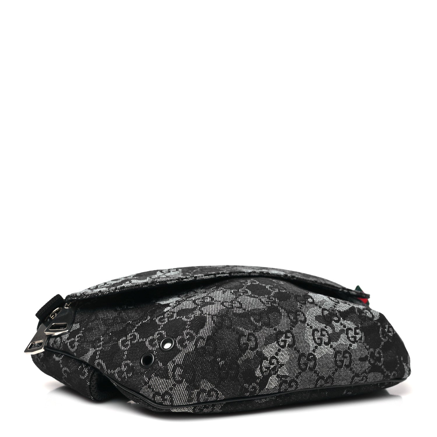 Gucci Denim Monogram Web Belt Bag Blue Multicolor