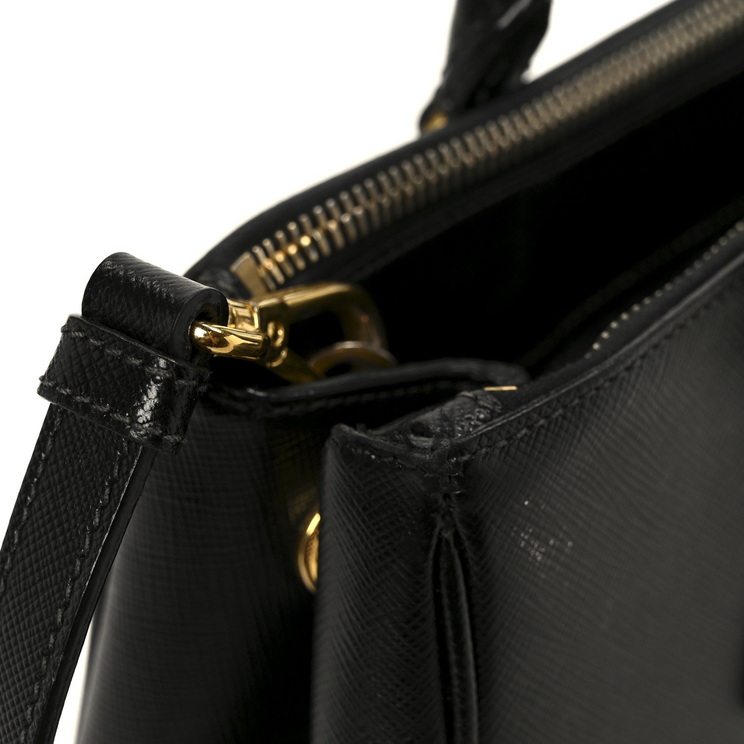 Prada Saffiano Lux Small Galleria Double Zip Tote Black