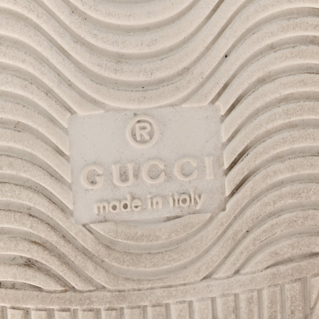 Gucci GG Supreme Monogram Bees Ayers Web Womens Ace Sneakers 38.5 Beige Oro Green Red