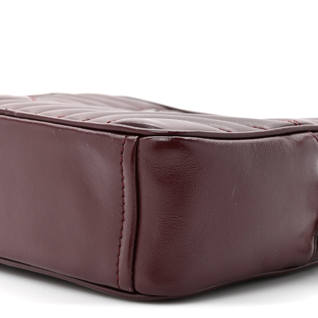 Prada Soft Calfskin Impunture Diagramme Small Camera Bag Granato