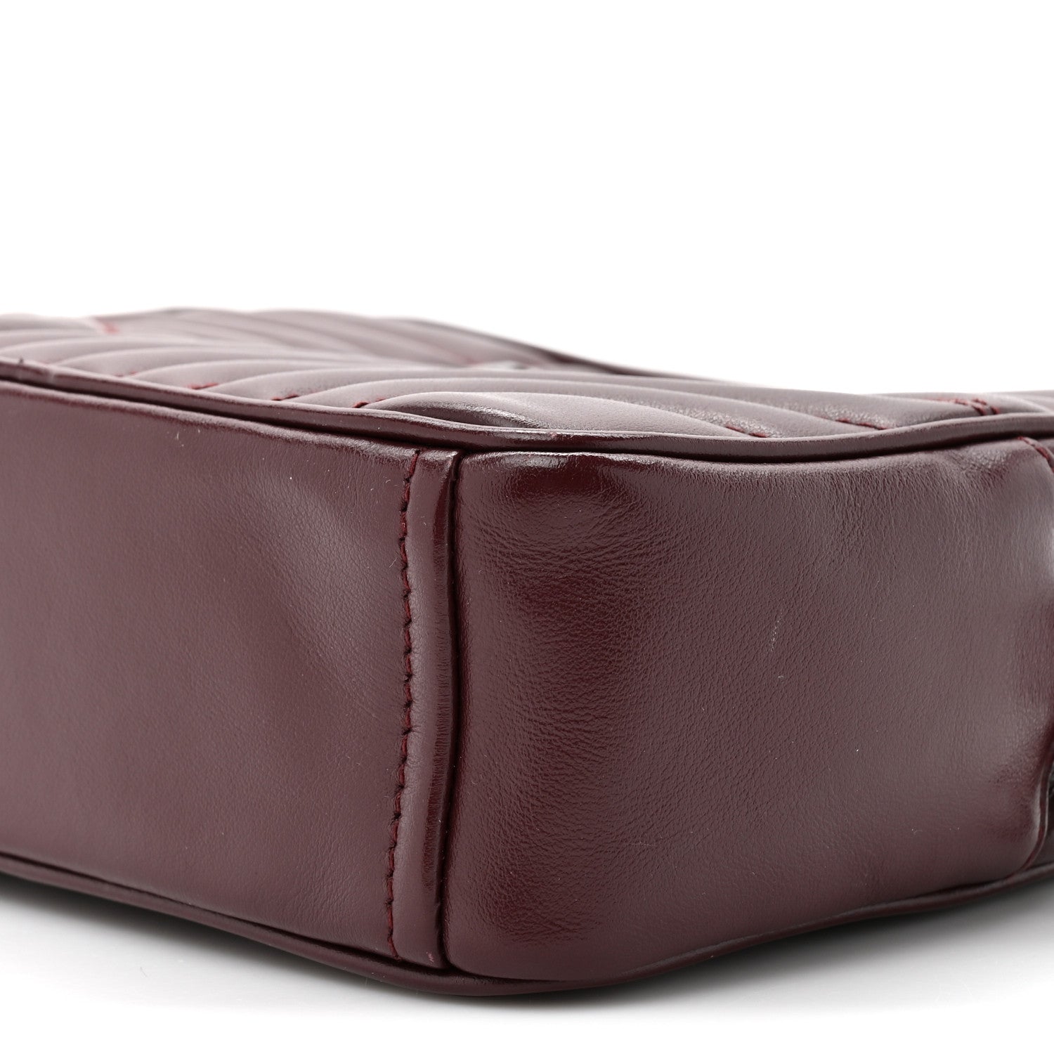 Prada Soft Calfskin Impunture Diagramme Small Camera Bag Granato