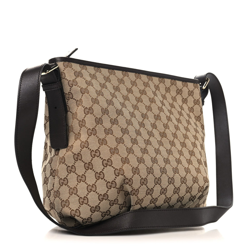 Gucci Monogram Messenger Bag Dark Brown