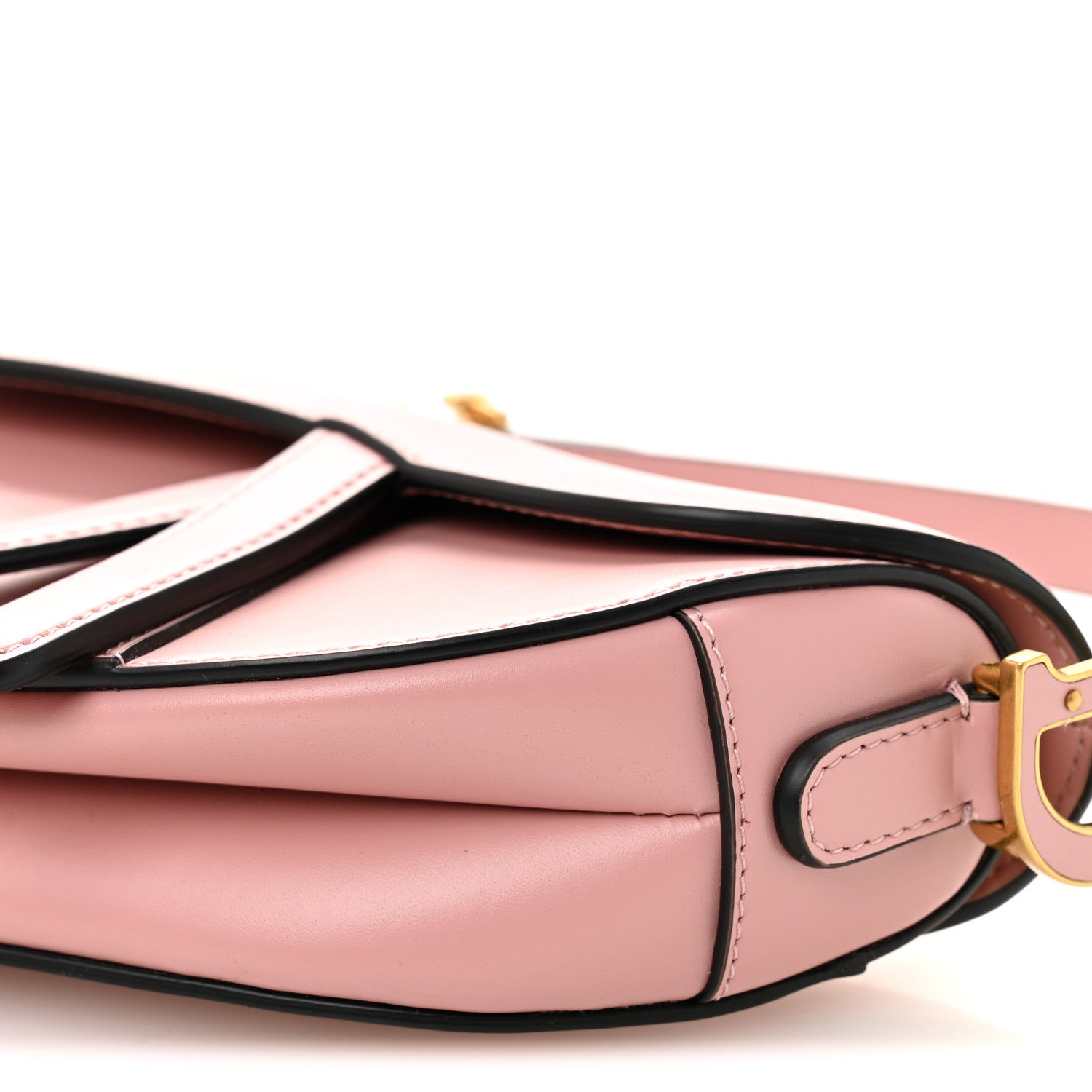 Christian Dior Smooth Calfskin Mini Saddle Bag Antique Pink