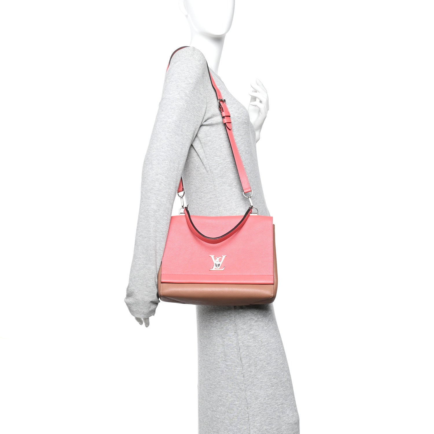 Louis Vuitton Soft Calfskin Lockme II Top Handle  Rose Bruyere