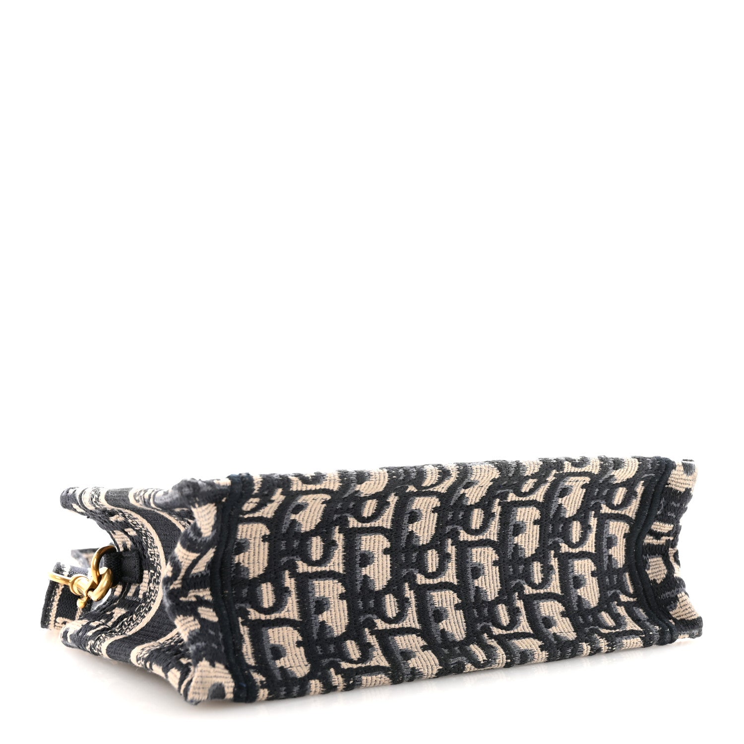 Christian Dior Oblique Mini Book Tote With Strap Blue Multicolor