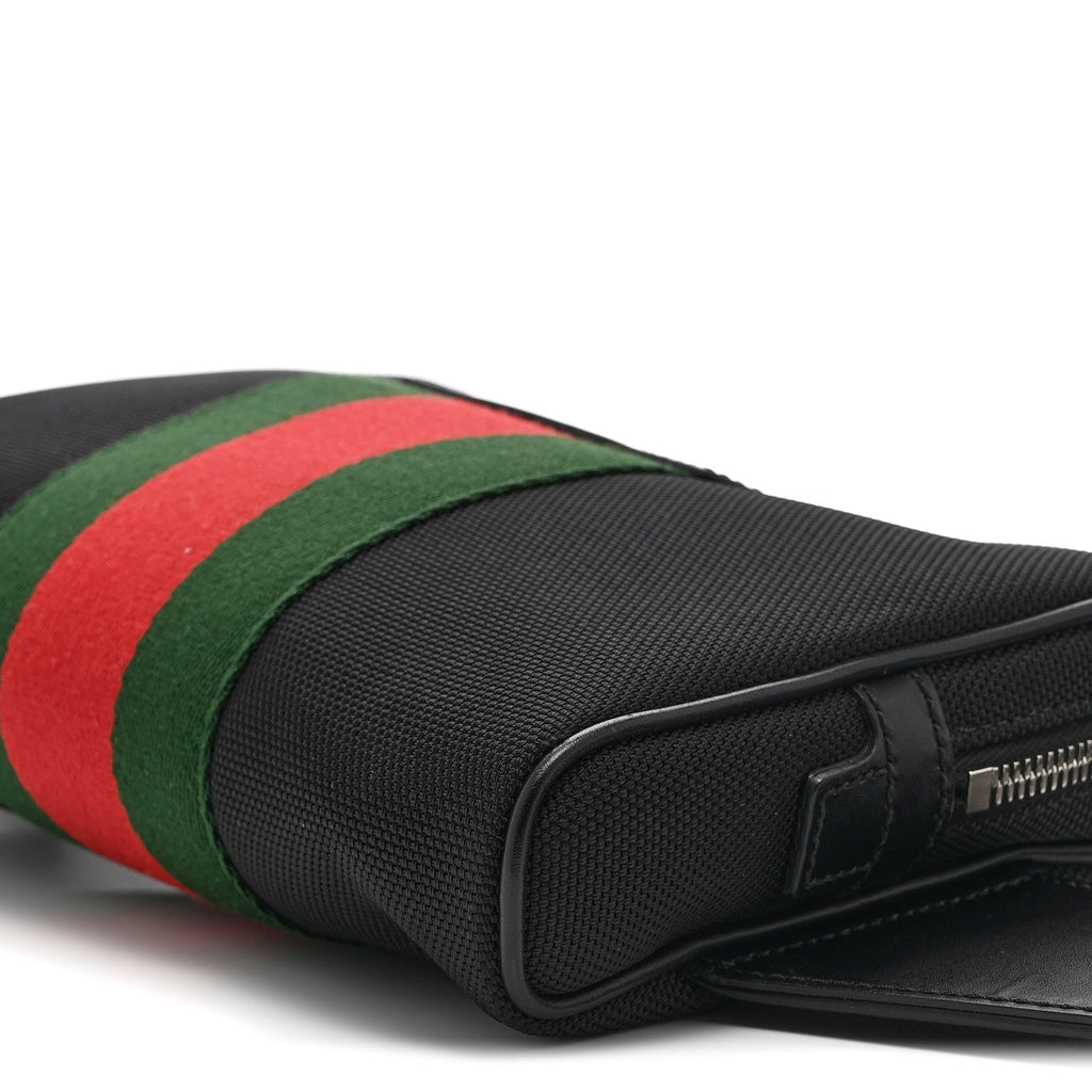 Gucci Canvas Web Slim Belt Bag Black