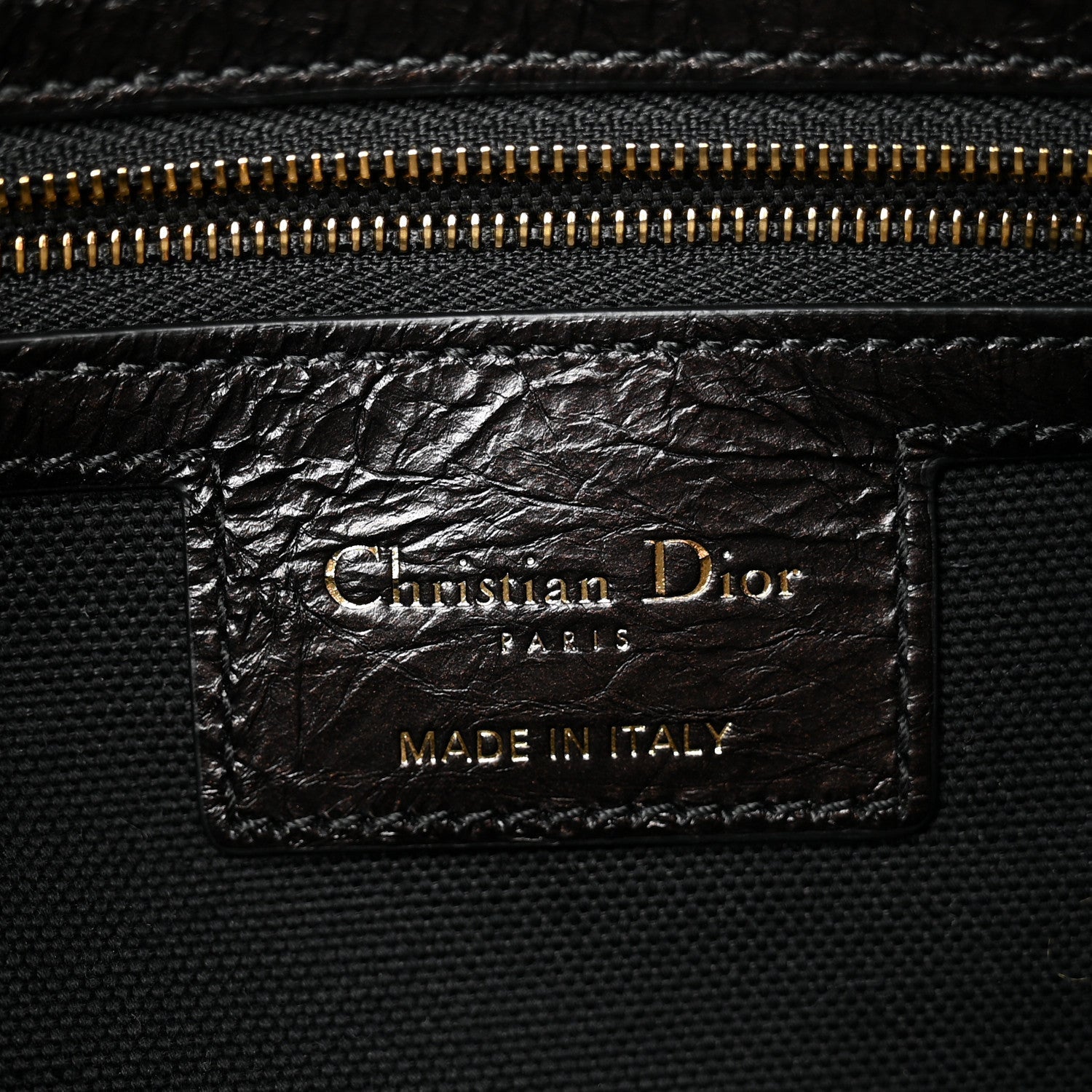 Christian Dior Crinkled Calfskin Macrocannage Large Voyage Bag Black
