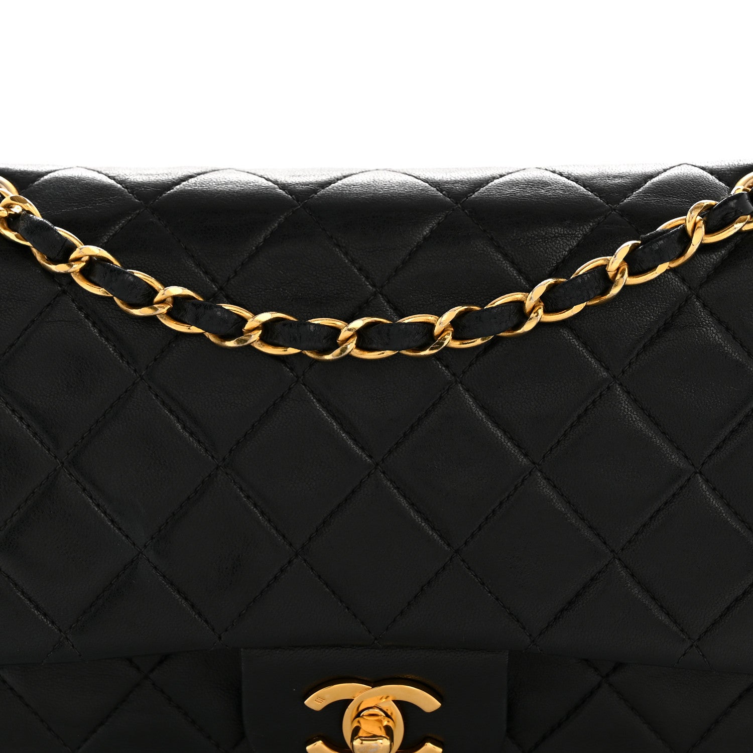 Chanel Lambskin Quilted Medium Double Flap Black