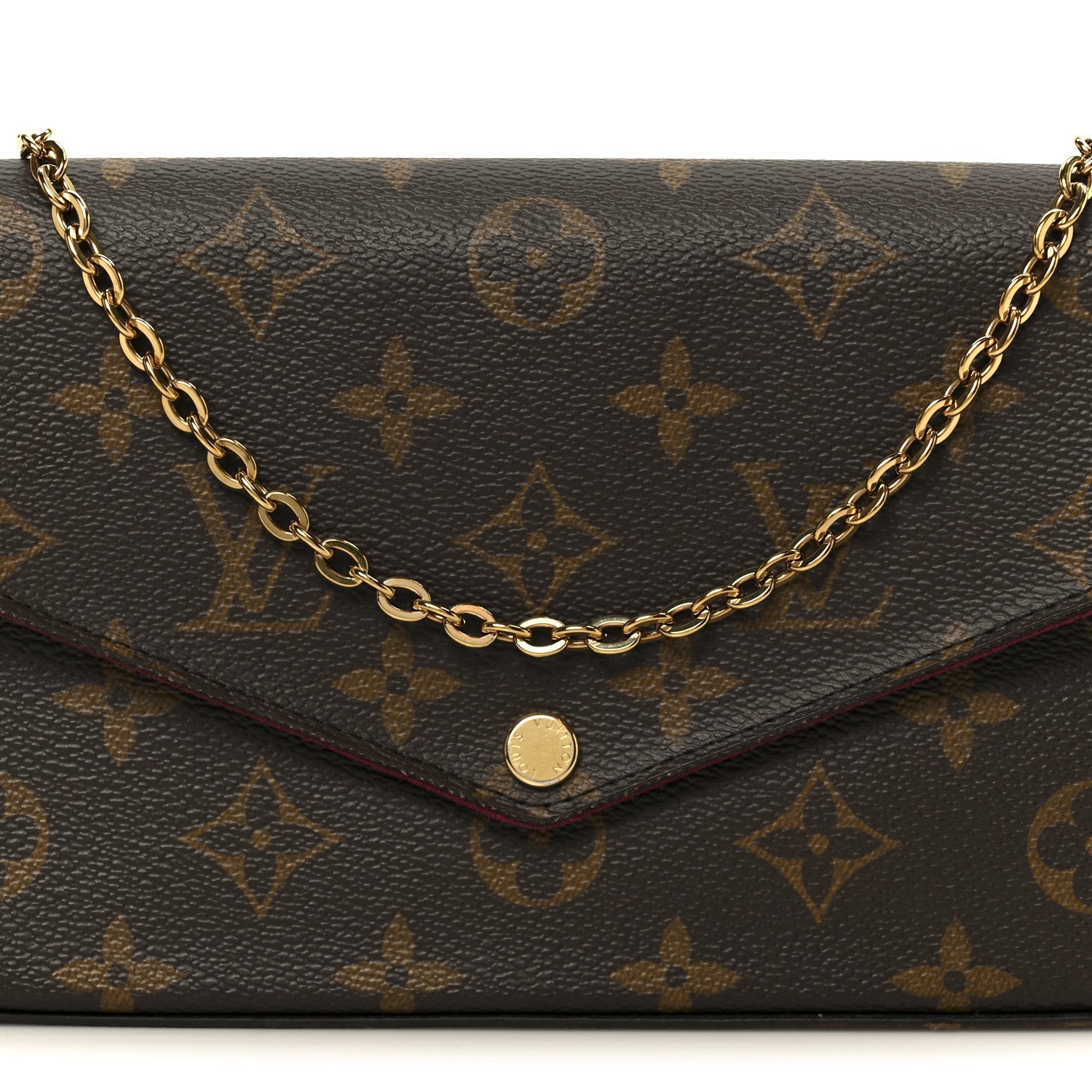 Louis Vuitton Monogram Pochette Felicie Chain Wallet Fuchsia