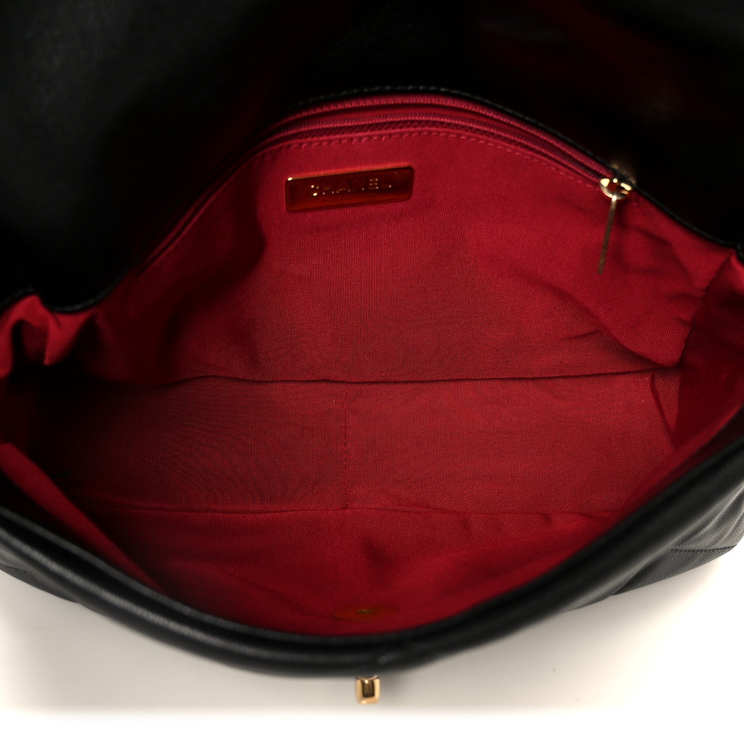 Chanel Goatskin Quilted Large Chanel 19 Flap Black