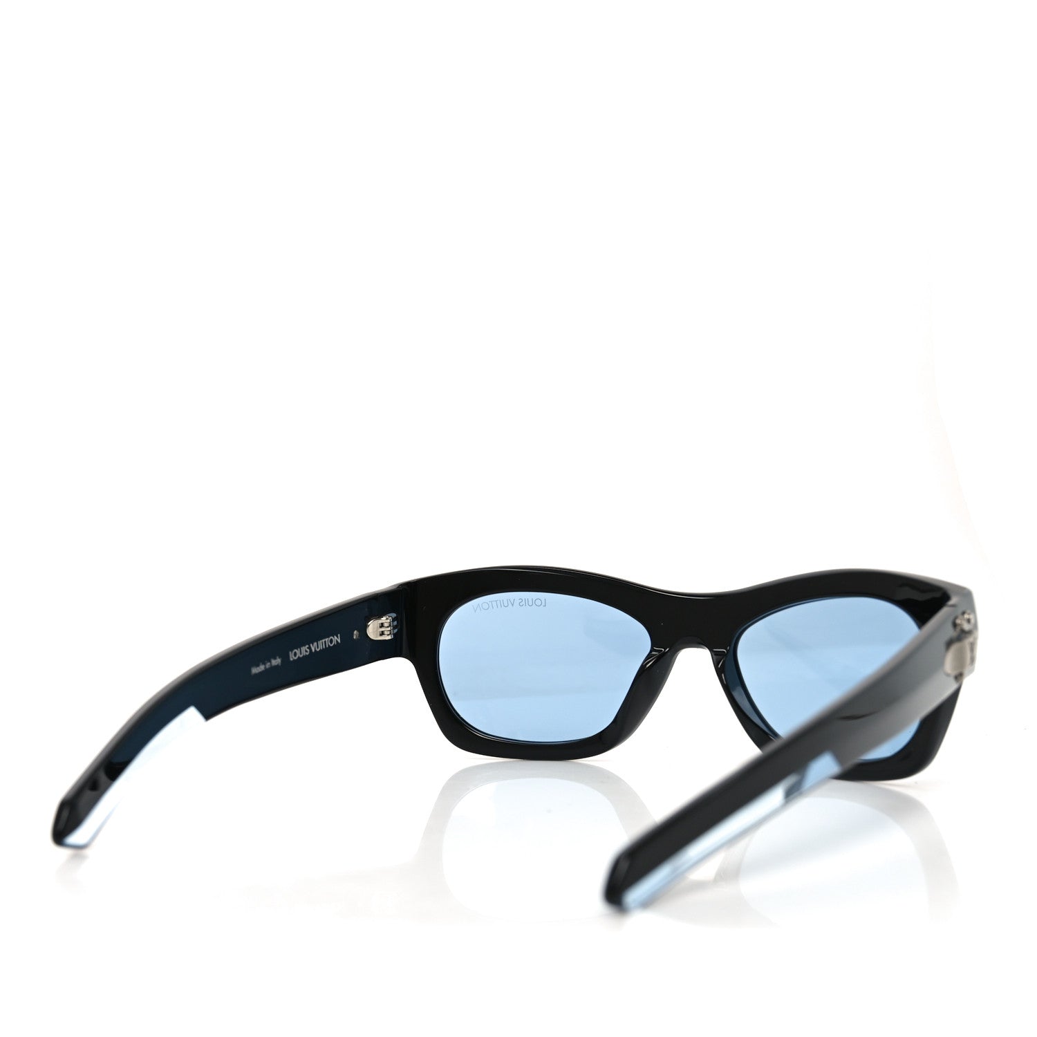 Louis Vuitton Acetate Frog Round Square Sunglasses Z3089U Black Blue