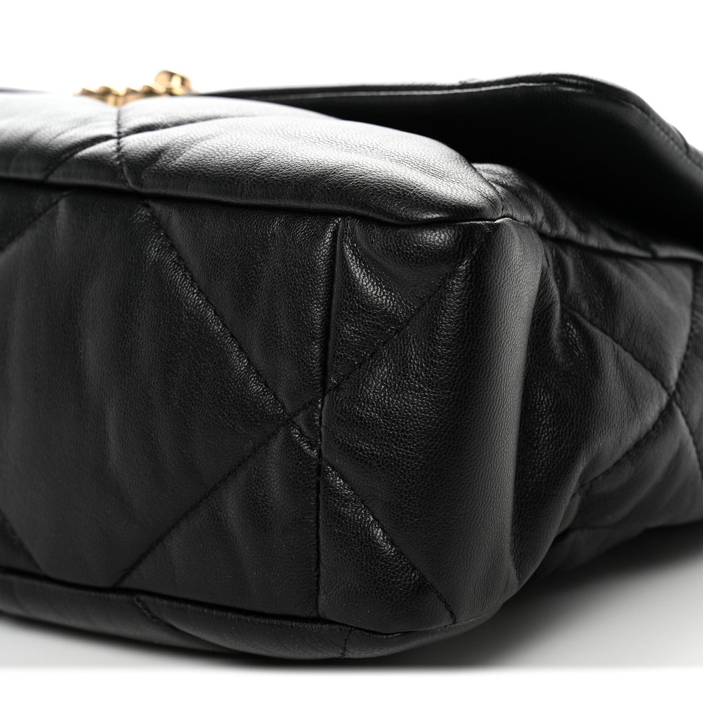 Chanel Goatskin Quilted Large Chanel 19 Flap Black