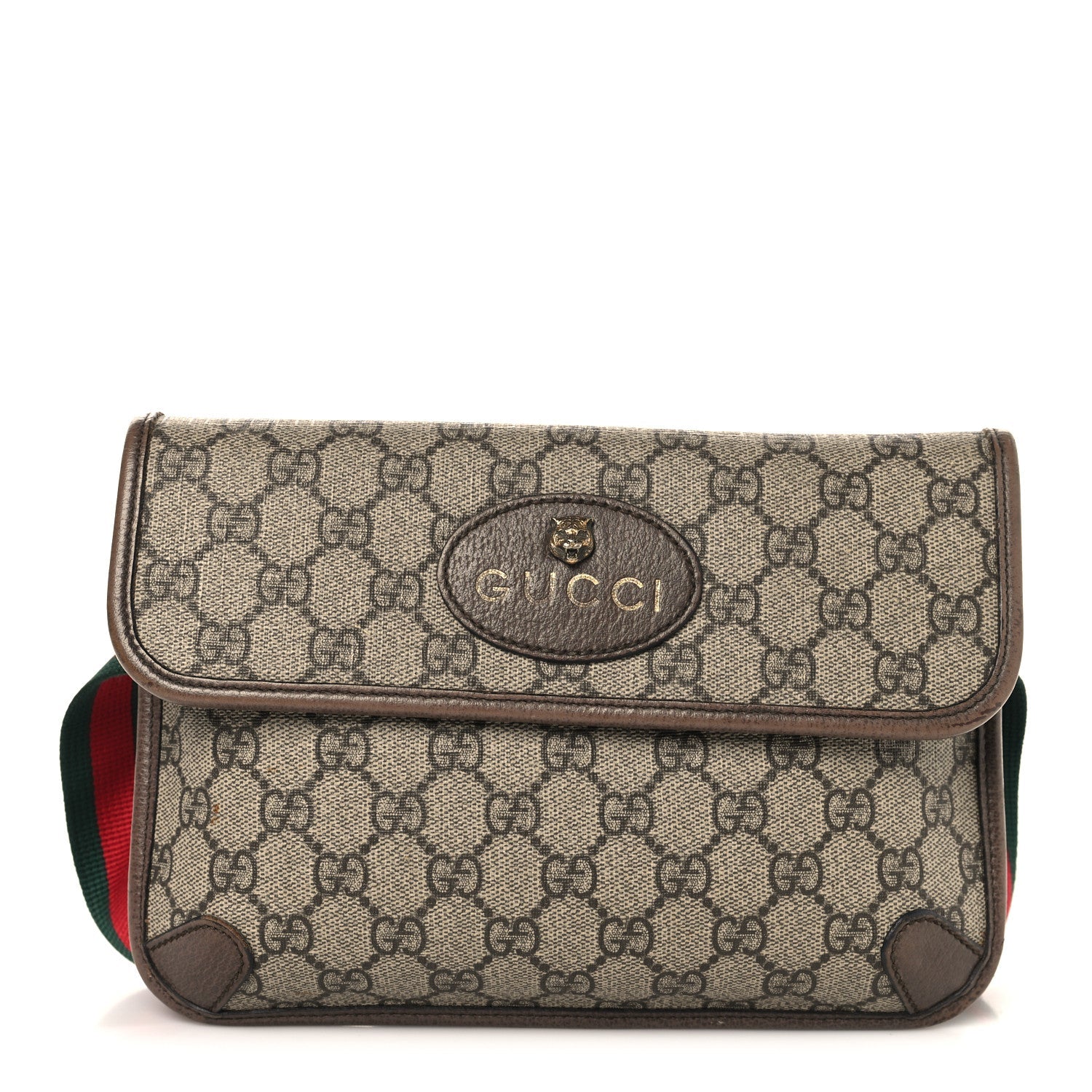 Gucci GG Supreme Monogram Neo Vintage Web Belt Bag Brown