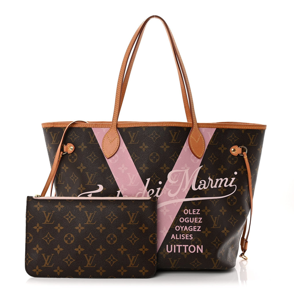 Louis Vuitton Monogram Forte Dei Marmi V Neverfull MM Rose Ballerine