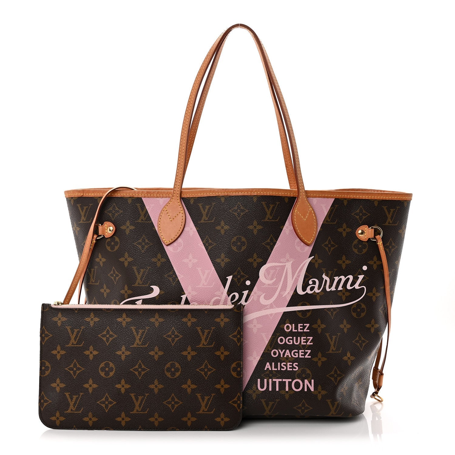 Louis Vuitton Monogram Forte Dei Marmi V Neverfull MM Rose Ballerine