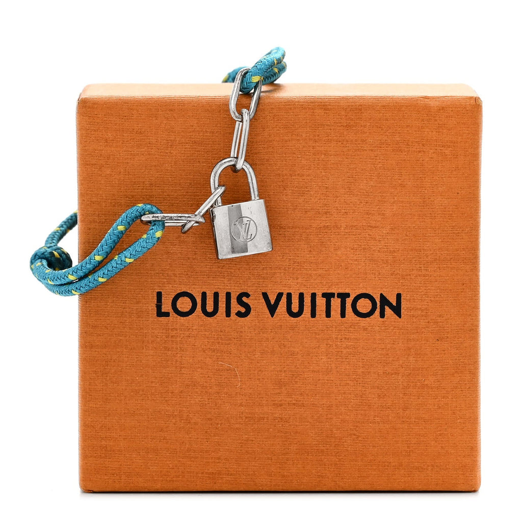 Louis Vuitton X Virgil Abloh Sterling Silver Lockit Bracelet Blue Yellow