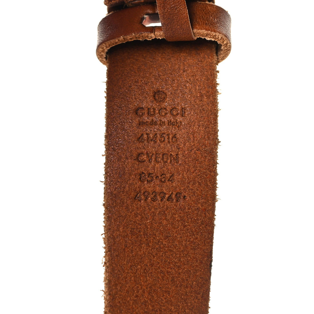 Gucci Cuoio Toscano Nickel Double Double G 30mm Belt 85 34 Cuir