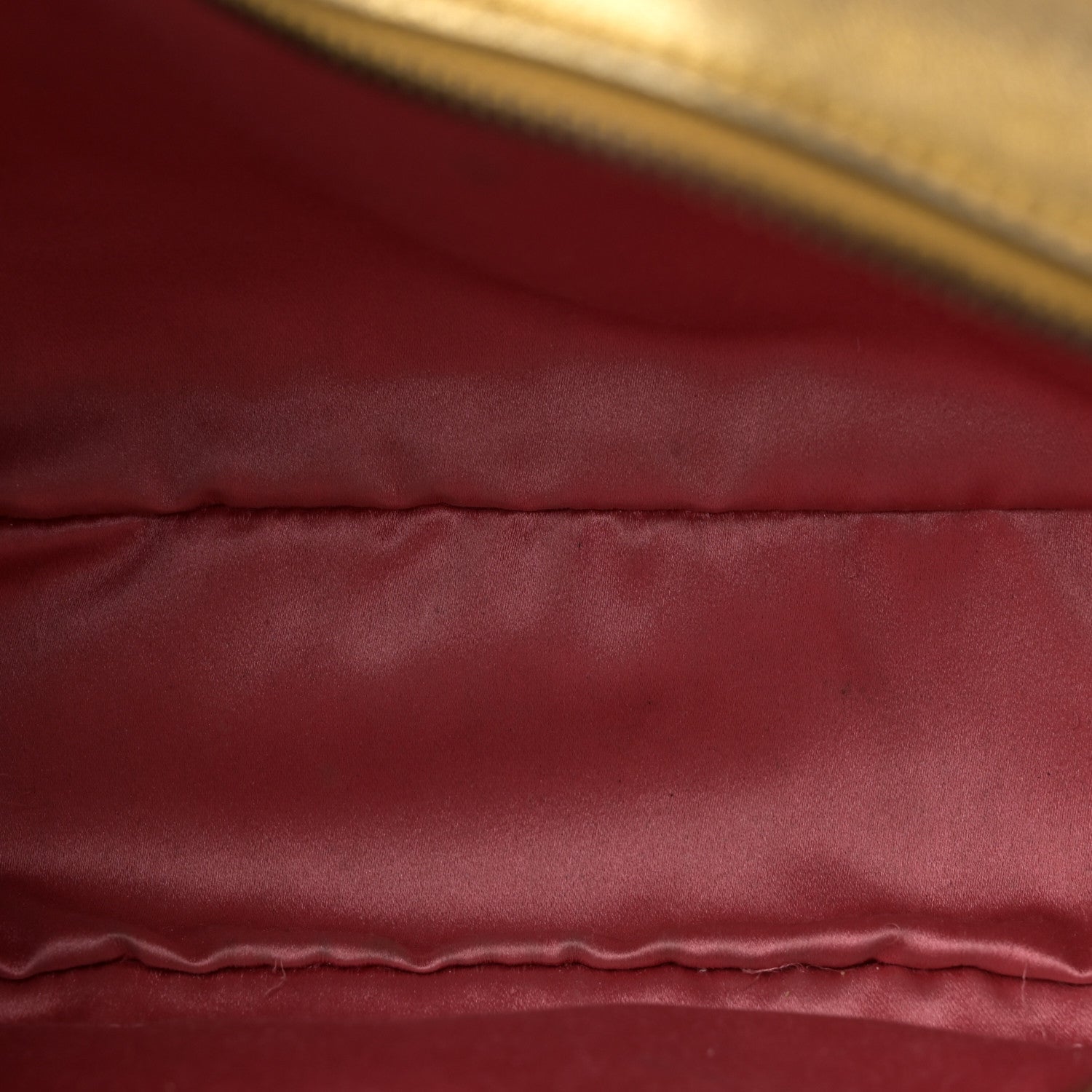 Gucci Metallic Calfskin Matelasse Studded Small Pearly GG Marmont Chain Shoulder Bag Gold
