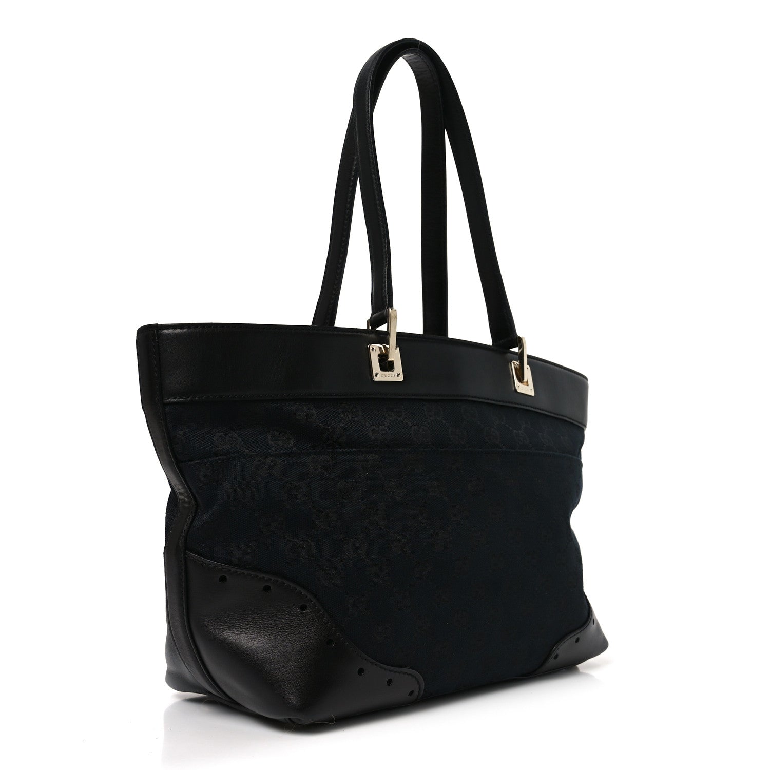 Gucci Monogram Large Punch Tote Black