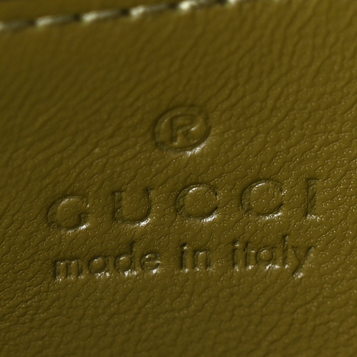 Gucci Lambskin Embossed Mini GG Milano Top Handle Shoulder Bag Green