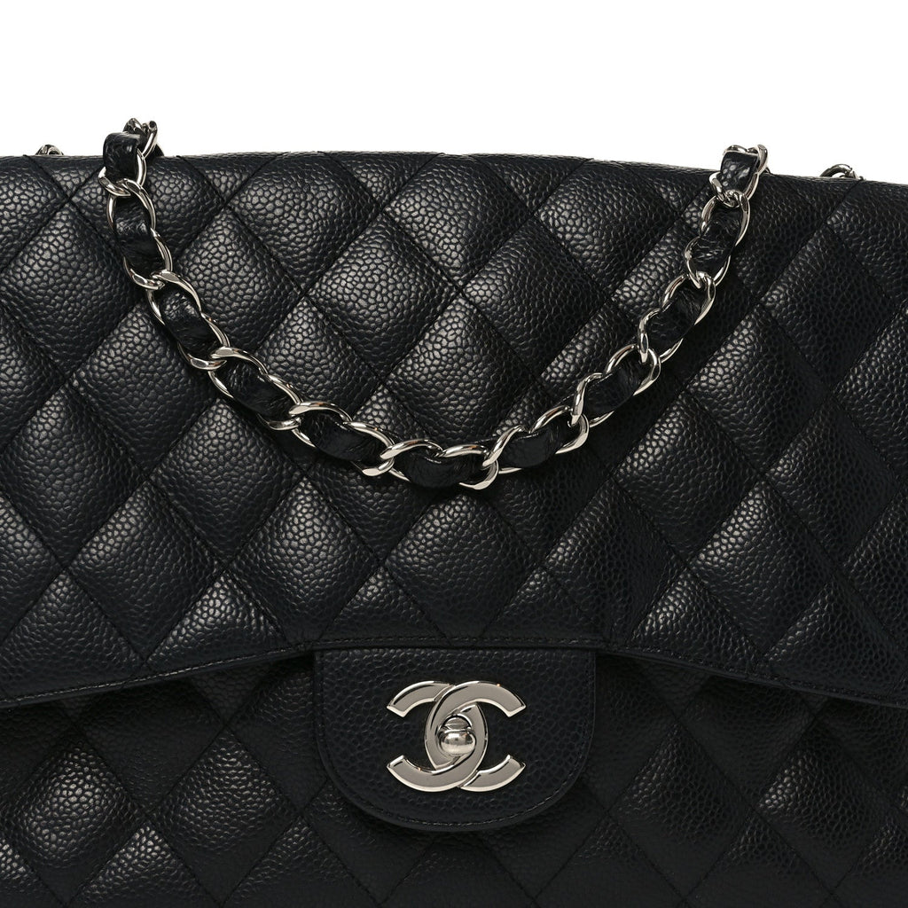 Chanel Caviar Quilted Jumbo Single Flap Black
