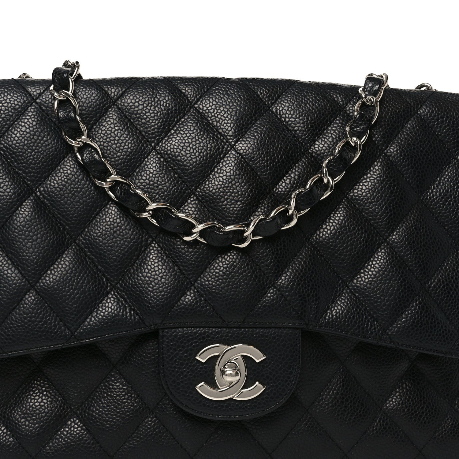 Chanel Caviar Quilted Jumbo Single Flap Black
