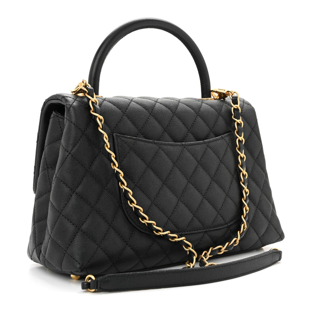 Chanel Caviar Quilted Small Coco Handle Flap Black