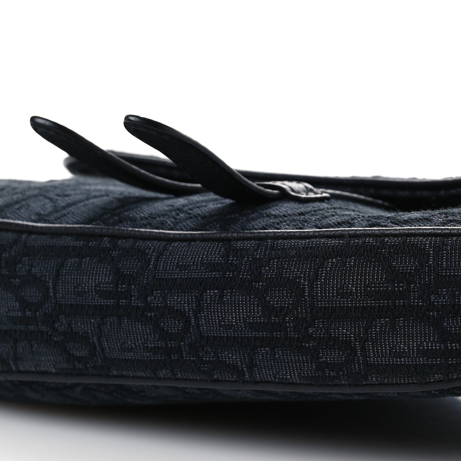 Christian Dior Oblique Mens Saddle Bag Black Blue