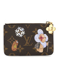 Louis Vuitton Monogram Vivenne Winter Holiday Zipped Romy Card Holder Snowy Pearl