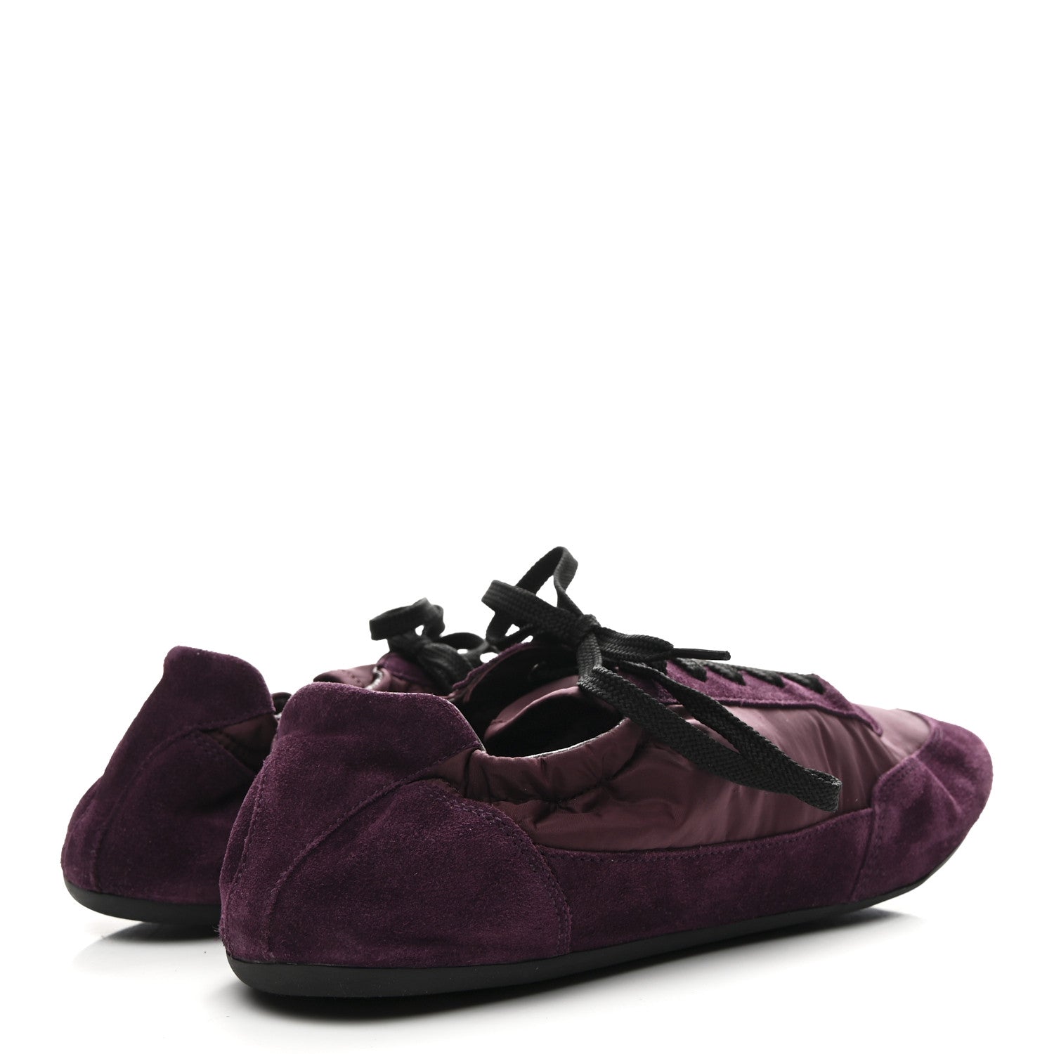 Prada Re-Nylon Suede Collapse Sneakers 39.5 Bordeaux