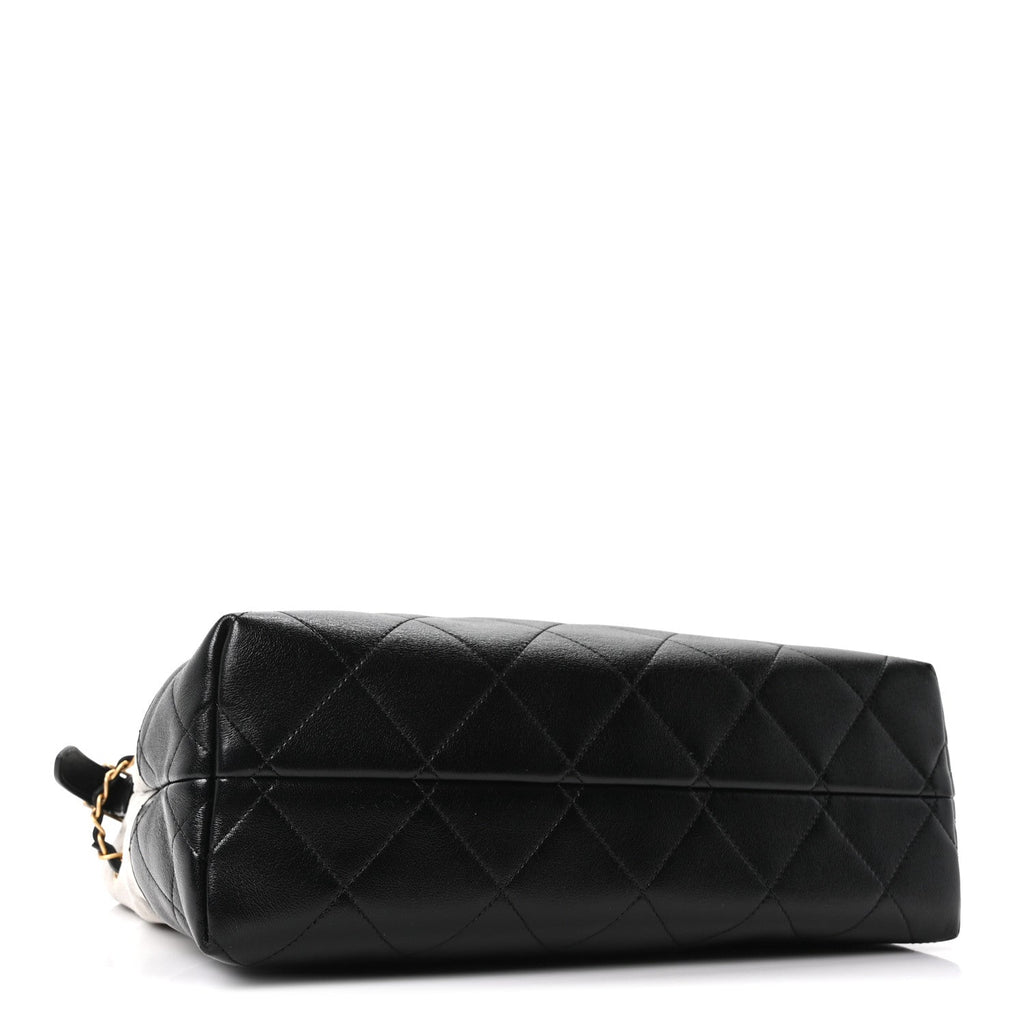 Chanel Suede Calfskin Shiny Lambskin Quilted Small Coco Base Shopping Bag Grey Black