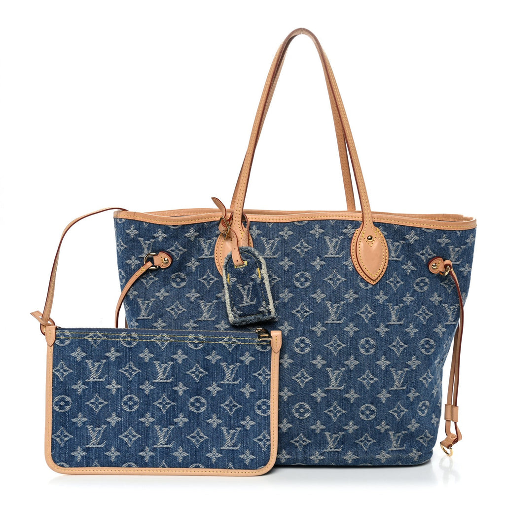 Louis Vuitton Monogram Denim Neo Neverfull MM Blue