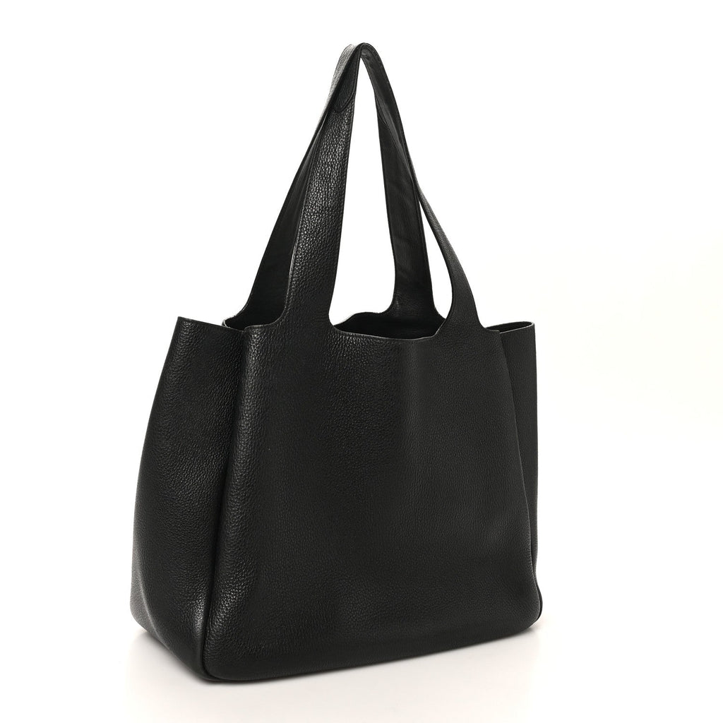 Prada Vitello Daino Soft Large Dynamique Tote Black