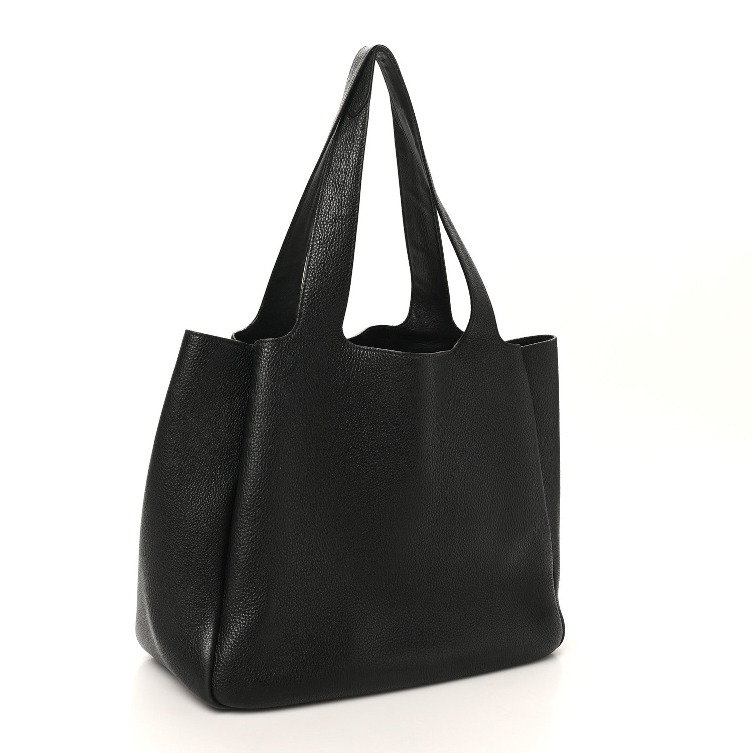 Prada Vitello Daino Soft Large Dynamique Tote Black