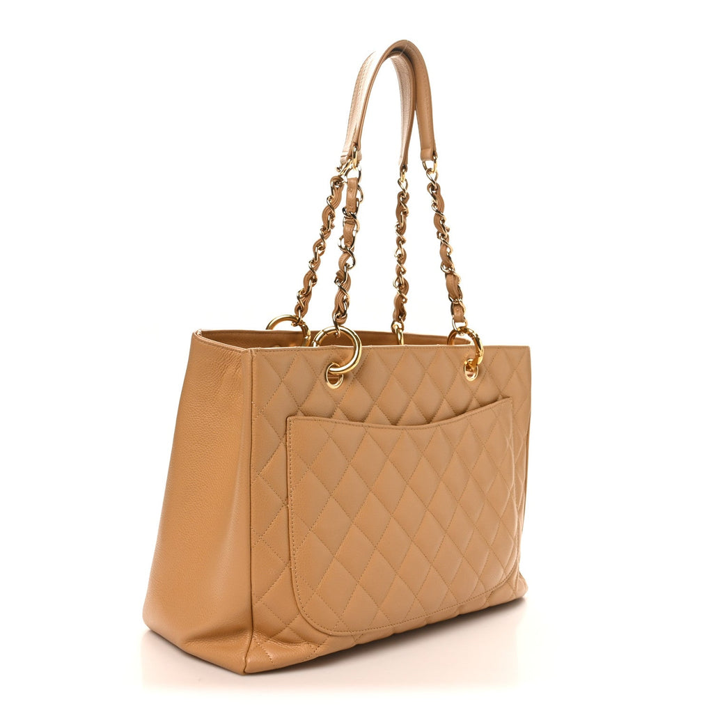 Chanel Caviar Quilted Grand Shopping Tote GST Beige