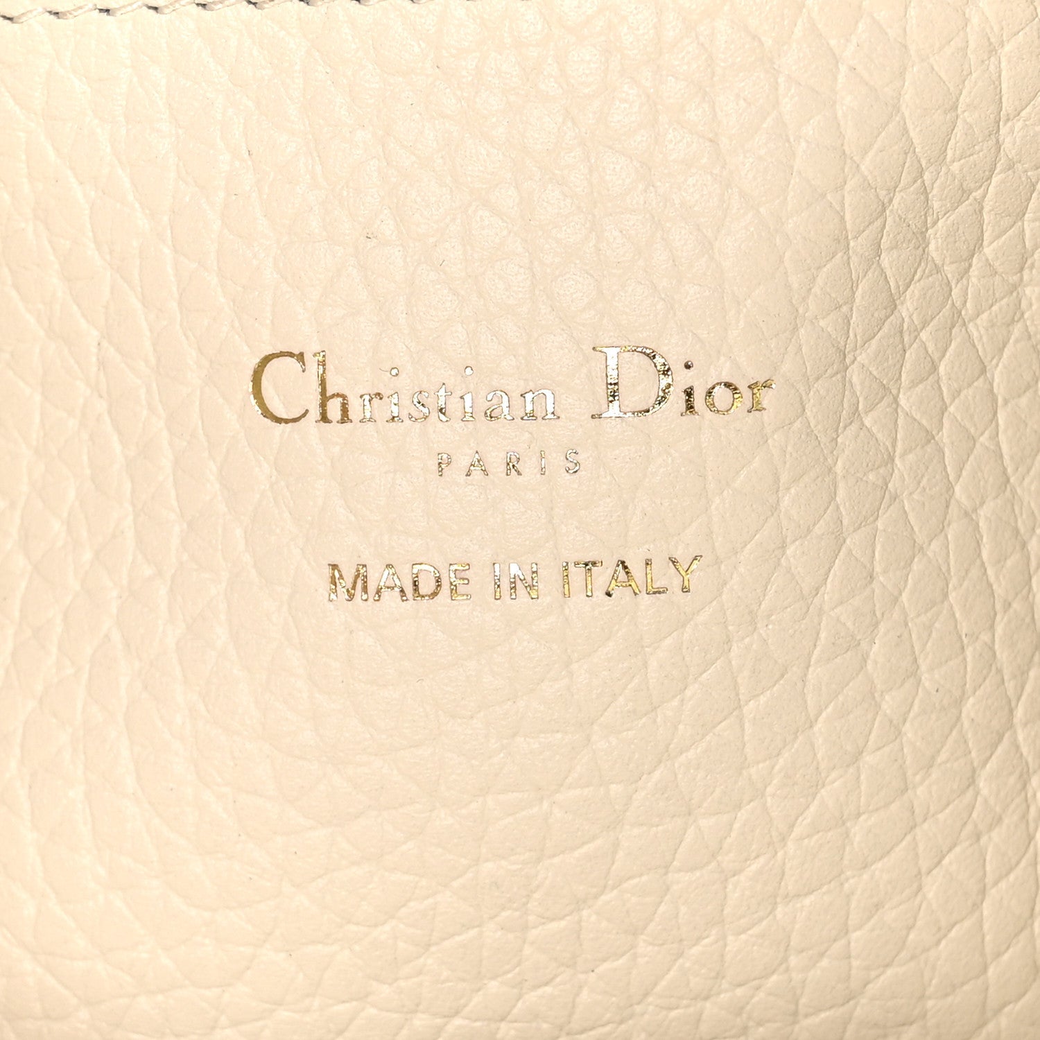 Christian Dior Calfskin Medium Signature Bucket Bag Latte