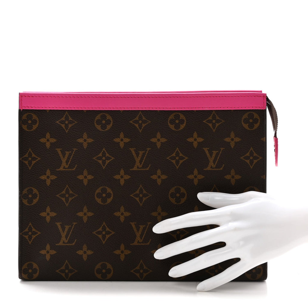 Louis Vuitton Monogram Macassar Pochette Voyage MM Fuchsia