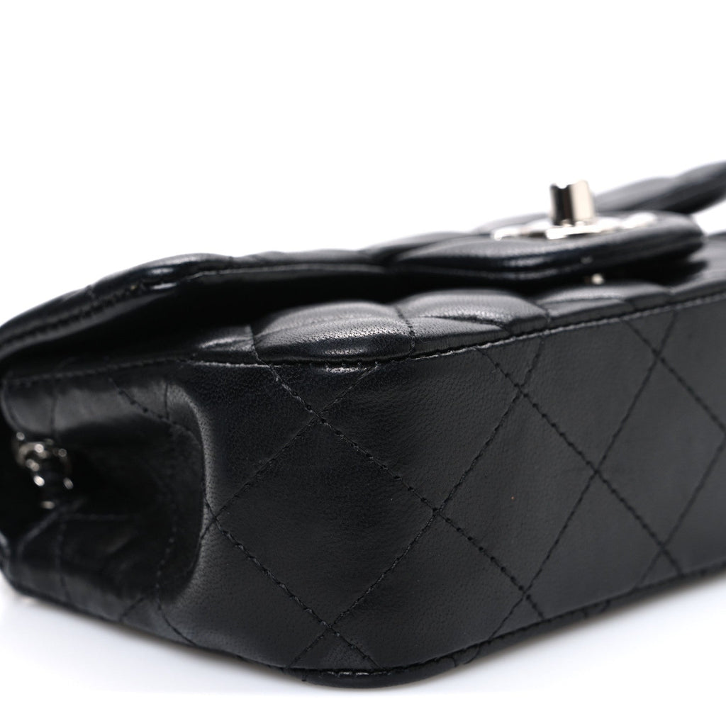 Chanel Lambskin Quilted Extra Mini Rectangular Flap Black